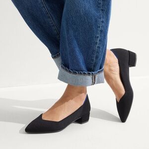 Rothy's Black Flats with Blue Accent